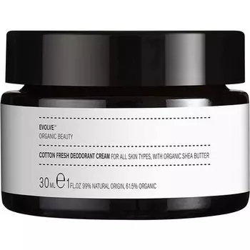 Натуральный крем-дезодорант Organic Beauty Cotton Fresh, 1 жидкая унция, 30 мл Evolve