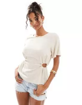Натуральный льняной топ с вырезами ASOS DESIGN