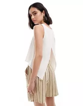 Натуральный льняной топ с запахом на спине ASOS DESIGN