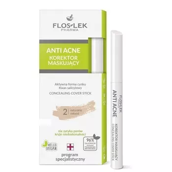 Натуральный маскирующий консилер против прыщей, Floslek