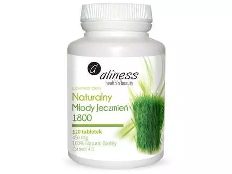 Натуральный молодой ячмень 1800 Aliness, 120 таблеток