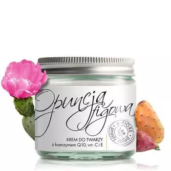 Натуральный омолаживающий крем для лица с опунцией, коэнзим Q10 - 60мл E-Fiore