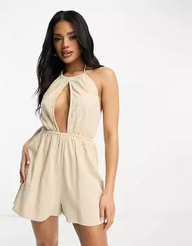 Натуральный пляжный комбинезон ASOS DESIGN