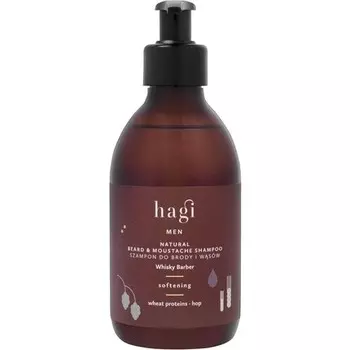 Натуральный шампунь для бороды и усов Whisky Barber 300 мл Hagi