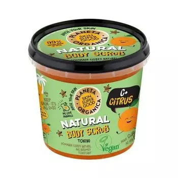Натуральный скраб для тела с цитрусовыми экстрактами Organic Shop, 360 мл