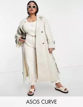 Натуральный тренч ASOS DESIGN Curve