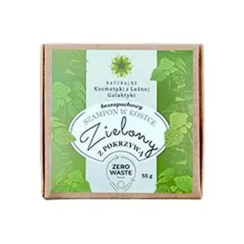 Натуральный зеленый шампунь с крапивой, без запаха, 55 г Forest Galaxy, Inny producent