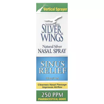 Natural Path Silver Wings, Natural Silver, спрей для носа, облегчение пазух, 250 част. / Млн, 30 мл (1 жидк. унц.)