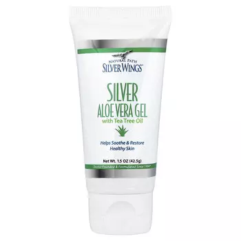 Natural Path Silver Wings, Silver, гель алоэ вера с маслом чайного дерева, 42,5 г (1,5 унции)