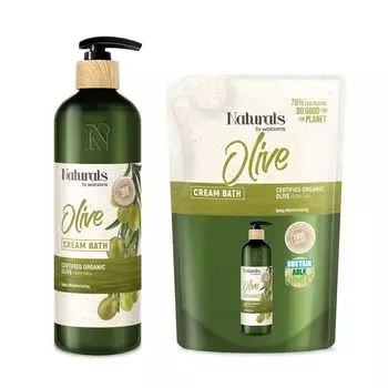 Naturals by Watsons Naturals By Watsons True Natural Оливково-кремовая ванна 490 мл+450 мл (сменный блок), White