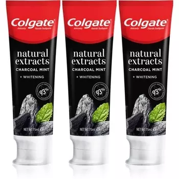 Naturals Charcoal Trio Toothpaste 3 шт - Отбеливающая зубная паста с активированным углем