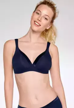 Naturana бюстгальтер без косточек "Среда", чашка A-D, с чашкой и блестящей лентой, цвет морской волны