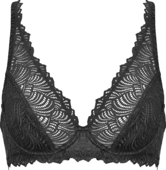 Naturana Бюстгальтер на косточках, с кружевом, черный