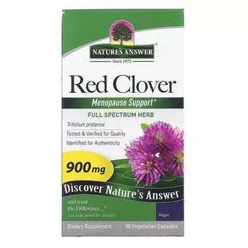 Nature's Answer, красный клевер, 450 мг, 90 вегетарианских капсул
