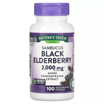 Добавка Nature's Truth Sambucus Black Elderberry, 1000 мг, 100 капсул