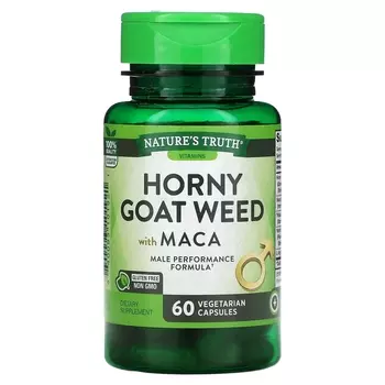 Добавка Nature's Truth Horny Goat Weed с макой, 60 вегетарианских капсул