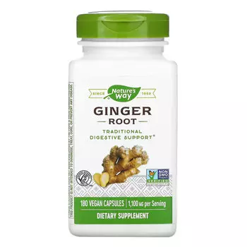 Nature's Way, корень имбиря, 550 мг, 180 вегетарианских капсул