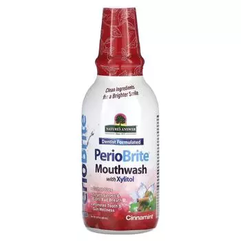 Nature's Answer PerioBrite натуральный ополаскиватель для полости рта корица и мята 16 жидких унций (480 мл)