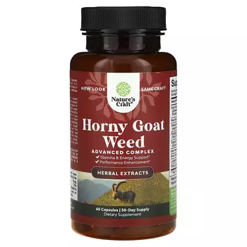 Nature's Craft, Horny Goat Weed, улучшенный комплекс, 60 капсул