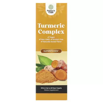 Nature's Craft, Комплекс из куркумы, без спирта, натуральный сладкий, 60 мл