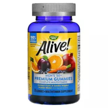 Nature's Way Alive! Men's 50+ Gummy Vitamins 75 Gummies
