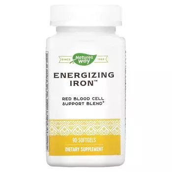 Nature's Way Energizing Iron двойная формула железа 90 желатиновых капсул