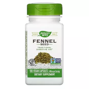 Nature's Way Fennel Seed 480 mg 100 Vegetarian Capsules