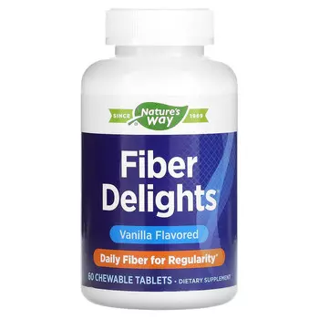 Nature's Way, Fiber Delights, ваниль, 4,4 г, 60 жевательных таблеток (2,2 г на таблетку)