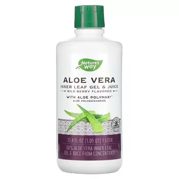 Nature's Way Гель и сок внутренних листьев алоэ вера с алоэ Polymax Wild Berry, 33,8 жидких унций (1 литр)
