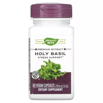 Nature's Way Holy Basil Standardized 60 Vegetarian Capsules