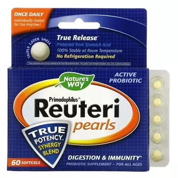 Nature's Way Primadophilus Reuteri Pearls 60 мягких таблеток