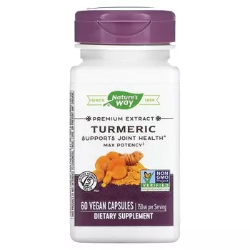 Nature's Way Turmeric Standardized Max Potency 750 mg 60 Vegetarian Capsules