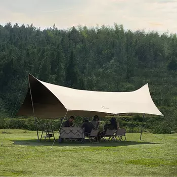 NatureHike жесткий горный солнцезащитный навес из титана с серебряным покрытием, черный резиновый навес NH20TM006, шестиугольный походный инвентарь на открытом воздухе, все необходимое для пикника