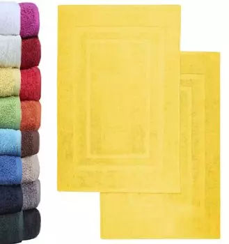 NatureMark, набор из 2 ковриков для ванной Коврик для ванной | Премиальное качество | 100% хлопок | 50х80см | Коврик для душа Коврик для душа в двойной упаковке | Цвет желтый