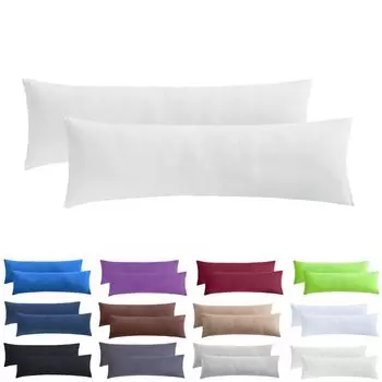 NatureMark Набор из 2 наволочек из джерси Наволочки Боковая подушка для сна Подушка для шеи Различные размеры и цвета (40 x 145 см (Боковая наволочка для сна/кормления), натуральный/кремовый)