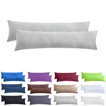 NatureMark Набор из 2 наволочек из джерси Наволочки Боковая подушка для сна Подушка для шеи Различные размеры и цвета (40 x 145 см (Боковая наволочка для сна/кормления), серебристо-серый)