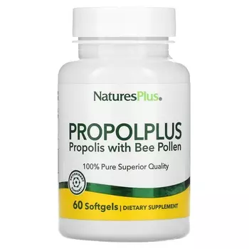 NaturesPlus Propolplus прополис с пчелиной пыльцой, 60 капсул