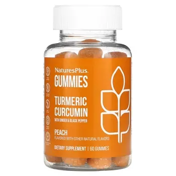 NaturesPlus Turmeric Curcumin With Ginger &amp; Black Pepper Peach, 60шт