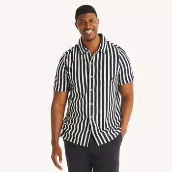 Nautica Mens Big & Tall Полосатая рубашка на пуговицах, цвет navy seas