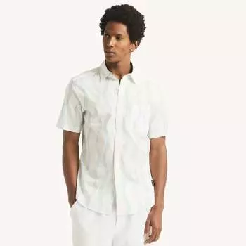 Nautica Mens Nautica Jeans Co. Рубашка с коротким рукавом с принтом, цвет sail white ns