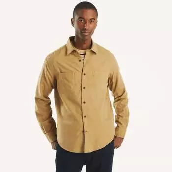 Nautica Мужская однотонная рубашка, цвет coastal brown