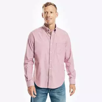 Nautica Мужская однотонная рубашка Оксфорд, цвет rusted hull