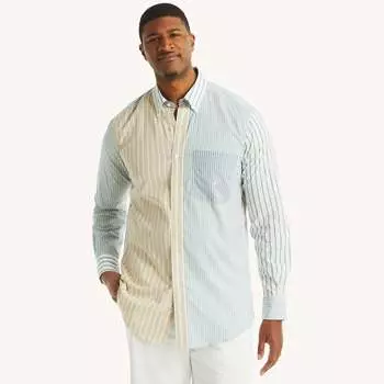 Nautica Мужская полосатая рубашка для больших и высоких, цвет bright white