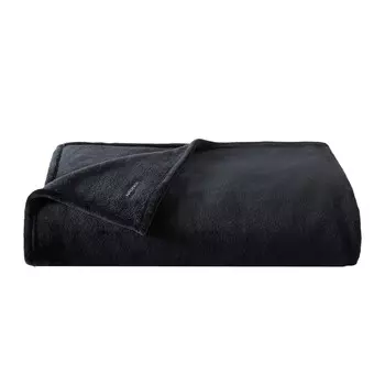 Nautica Solid Black Ultra Plush Soft Full/Queen Одеяло, цвет Black Iron Wash