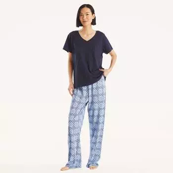Nautica Женский полосатый пижамный комплект, цвет seaspray heather