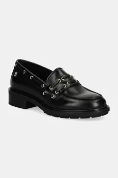 NAUTICAL EYELETS LEATHER LOAFER кожаные мокасины Tommy Hilfiger, черный