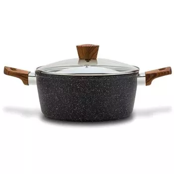 NAVA Кастрюля/кастрюля NATURE с крышкой гранитное покрытие 20 см 2,1л для индукционной газовой плиты