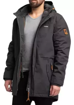 Navahoo Parka "Manaka", с капюшоном, стильное мужское зимнее пальто с капюшоном, серый