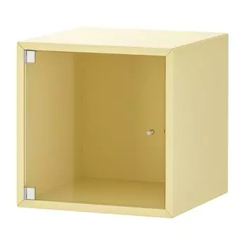 Навесной шкаф с дверцей-витриной, бледно-желтый, 35x35x35 см, EKET IKEA
