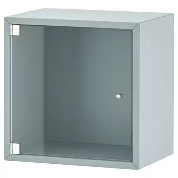 Навесной шкаф с дверцей-витриной, светло-серо-синий, 35х25х35 см, EKET IKEA